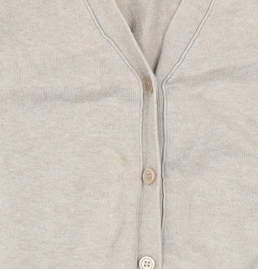 Womens UK Size 14 Zara Beige Cardigan Jumper