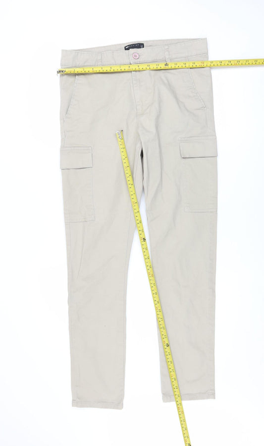 Mens UK Size M ASOS DESIGN Slim Fit Cargo Beige Trousers