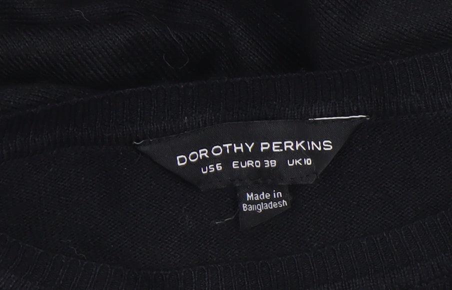 Womens UK Size 10 Dorothy Perkins Black Pullover Jumper
