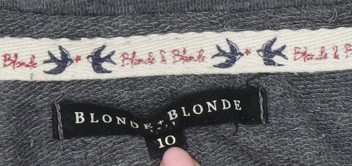 Womens UK Size 10 Blonde+Blonde Grey Basic T-Shirt