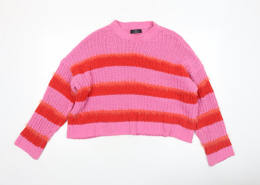 Womens UK Size S Bershka Multicoloured Pullover Jumper