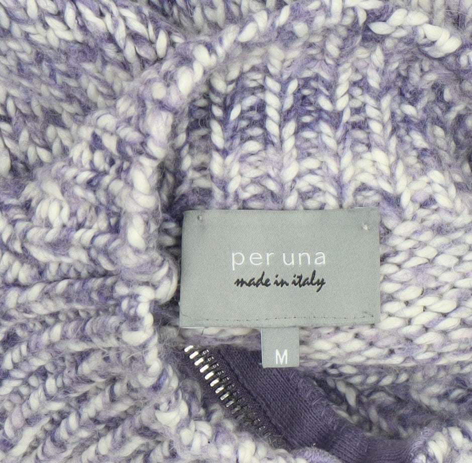 Womens UK Size M Marks and Spencer Purple Full Zip Jumper