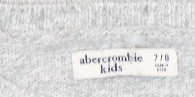 Girls UK Size 7-8 Years Abercrombie Grey Pullover Jumper