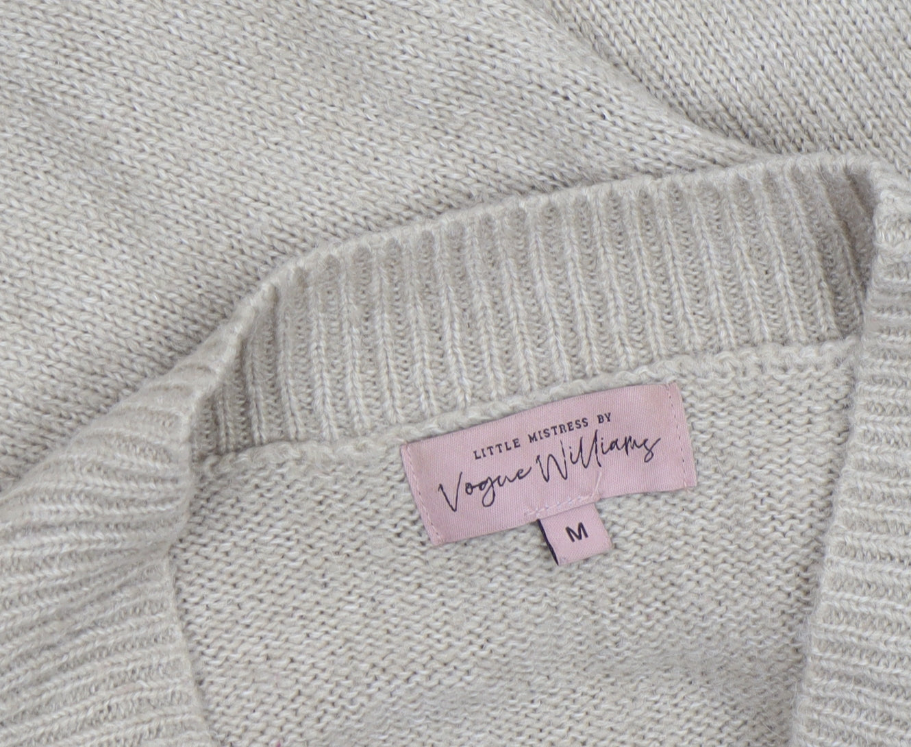 Womens UK Size M Little Mistress by Vogue Williams Beige Cardigan Jumper