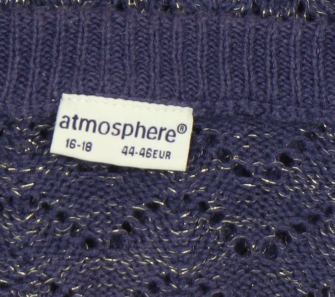Womens UK Size 16-18 Atmosphere Blue Cardigan Jumper