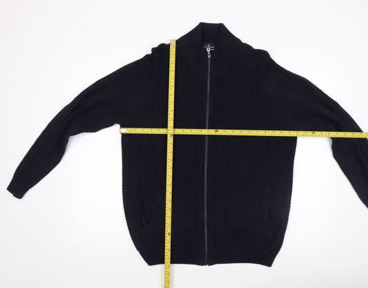 Mens UK Size L Marks and Spencer Black Full Zip Jumper