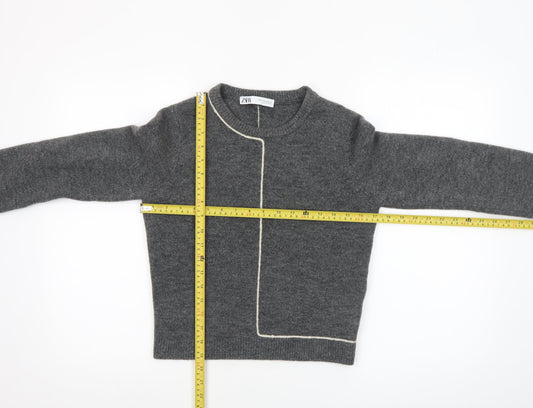 Womens UK Size S Zara Grey Pullover Jumper