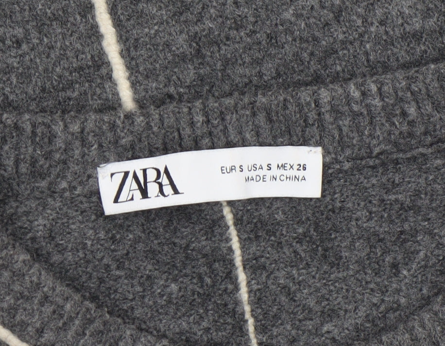 Womens UK Size S Zara Grey Pullover Jumper