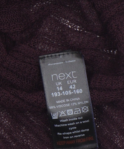 Womens UK Size 14 NEXT Brown Pullover Jumper