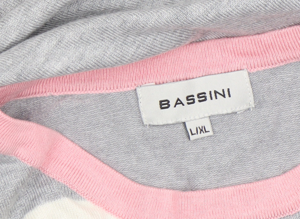 Womens UK Size L BASSINI Grey Pullover Jumper