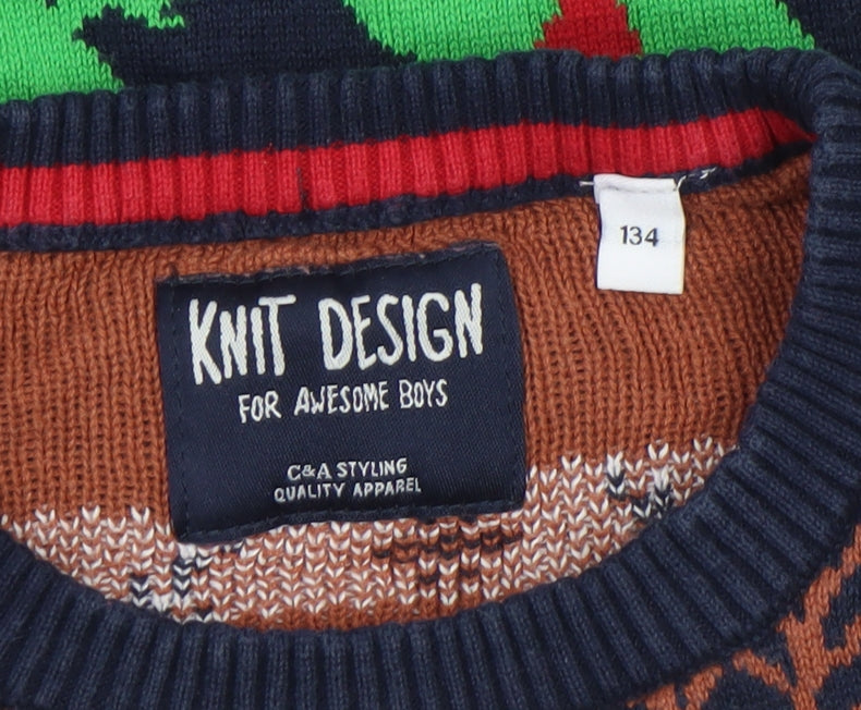 Boys UK Size 9 Years C&A Blue Pullover Jumper