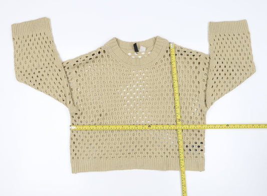 Womens UK Size 12 H&M Beige Pullover Jumper