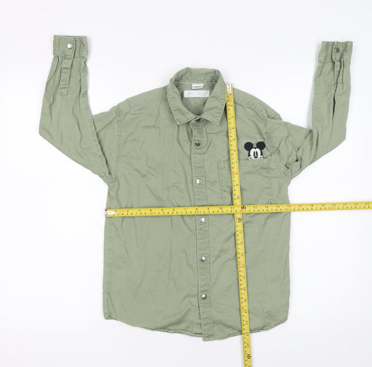 Boys UK Size 8 Years Zara Green Basic Button-Up