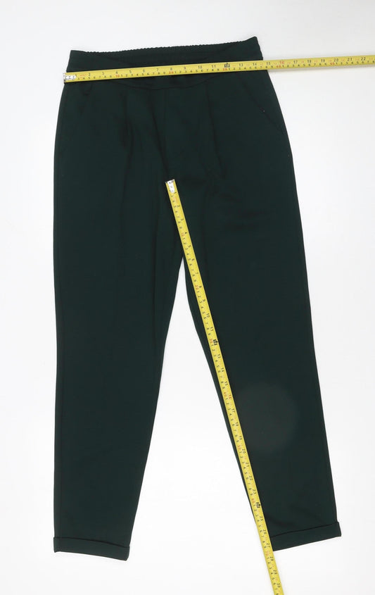 Womens UK Size S Jacqueline de Yong Regular Fit Casual Workwear Green Trousers