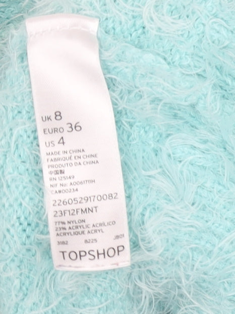 Womens UK Size 8 Topshop Blue Pullover Jumper