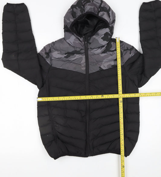 Boys UK Size 11-12 Years Kangaroo Poo Black Puffer Jacket