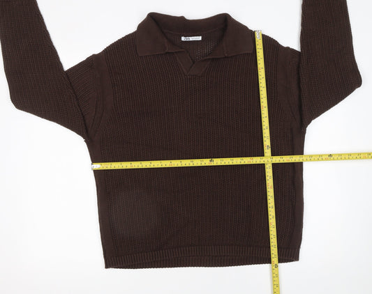 Womens UK Size XL Zara Brown Pullover Jumper