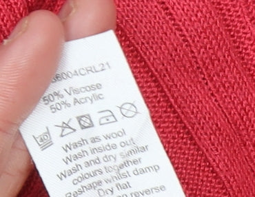 Womens UK Size S David Emanuel Red Cardigan Jumper