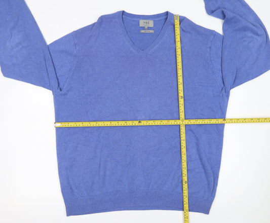 Mens UK Size 2XL Marks and Spencer Blue Pullover Jumper