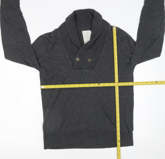 Mens UK Size M River Island Grey Pullover Jumper