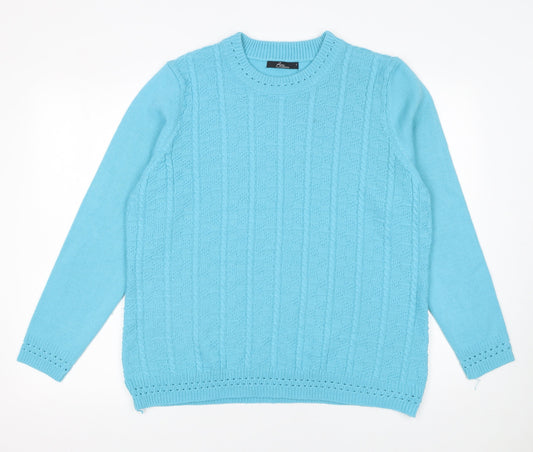 Womens UK Size L BM Collection Blue Pullover Jumper