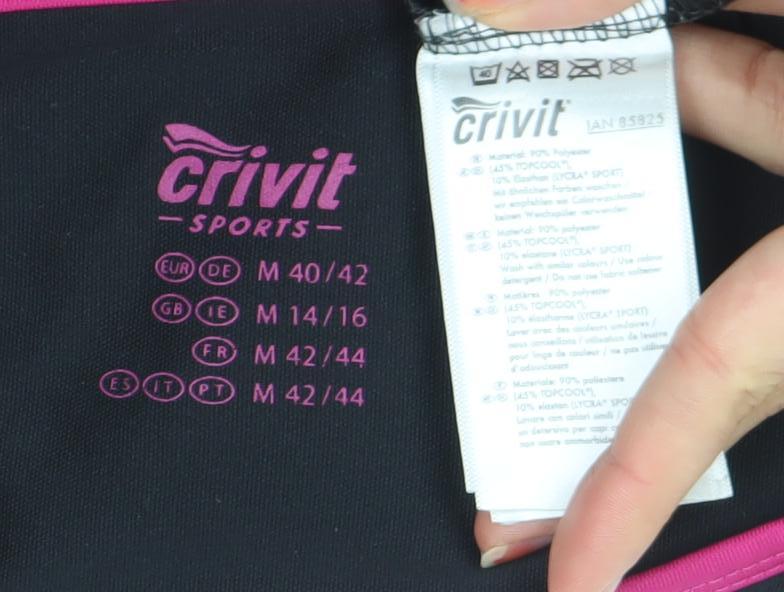 Unisex Adults UK Size M Crivit Black Gym & Training Running & Jogging Yoga Cycli