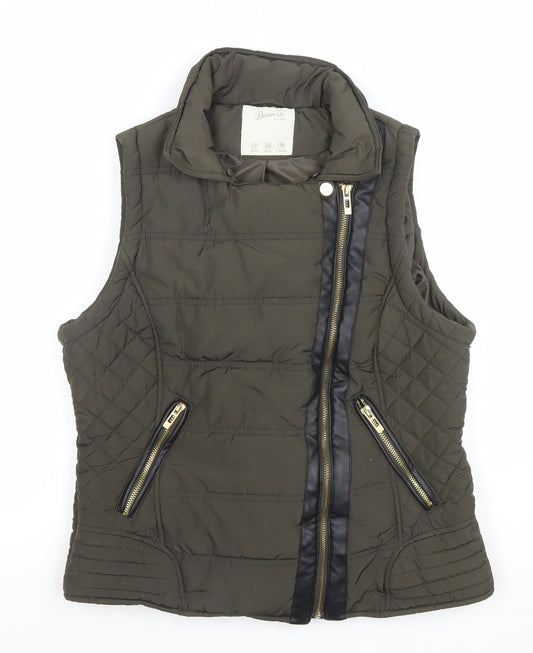Womens UK Size 12 Denim Co Green Quilted Coat
