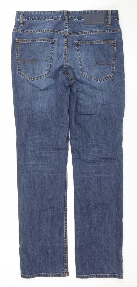 Mens UK Size M Calvin Klein Regular Fit Straight Blue Jeans