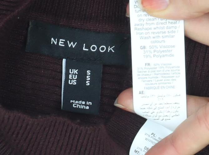 Womens UK Size S New Look Brown Pullover Jumper