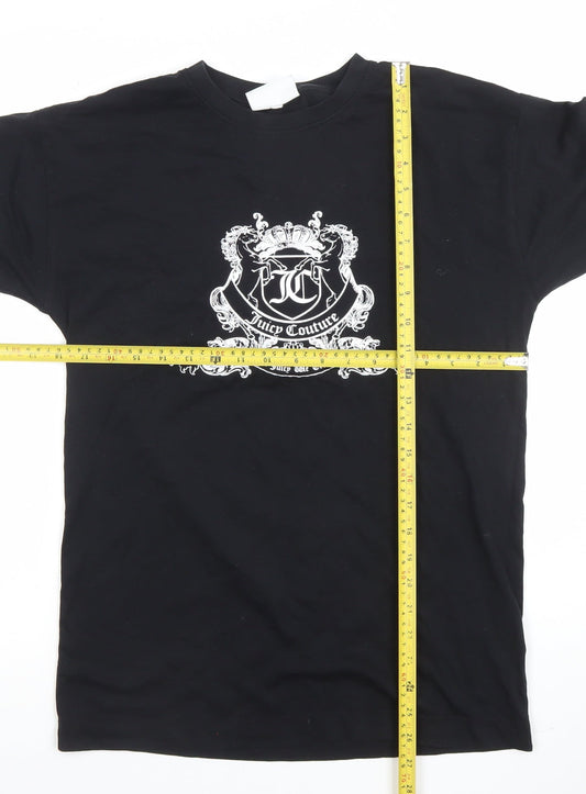 Unisex Adults UK Size XS Juicy Couture Black T-Shirt