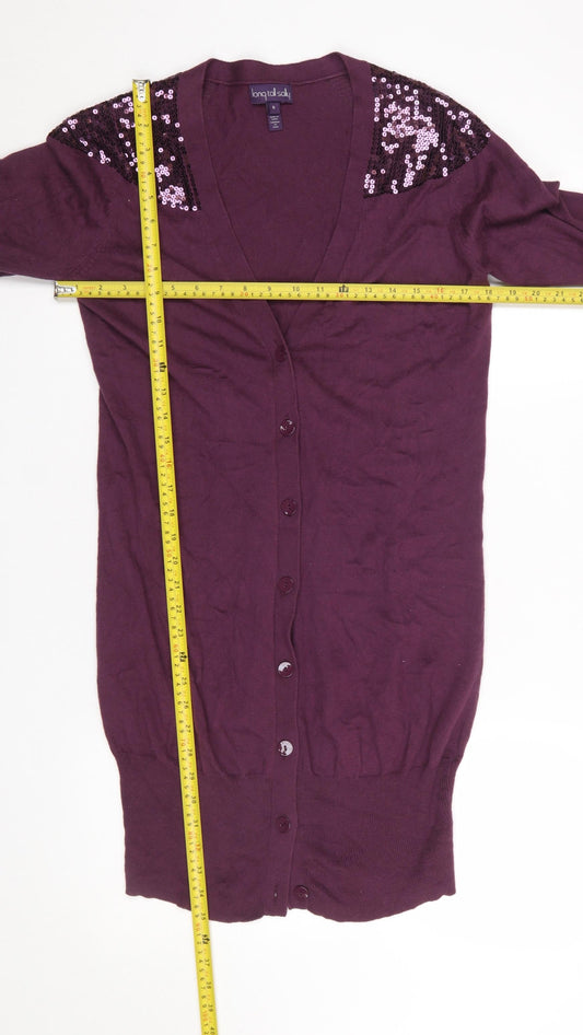 Womens UK Size S Long Tall Sally Purple Cardigan Jumper