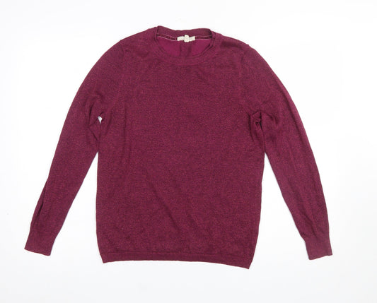 White Stuff Womens Purple Knit Crew Neck Jumper Size 10