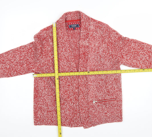 Womens UK Size 16 Maine New England Red Cardigan Jumper