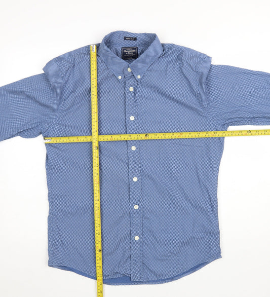 Abercrombie & Fitch Men's Blue Slim Fit Button-Down Long Sleeve Shirt Size L