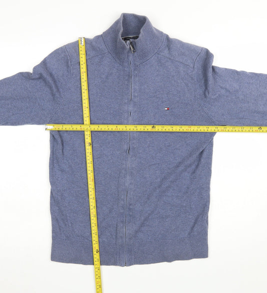 Mens UK Size S Tommy Hilfiger Blue Full Zip Jumper