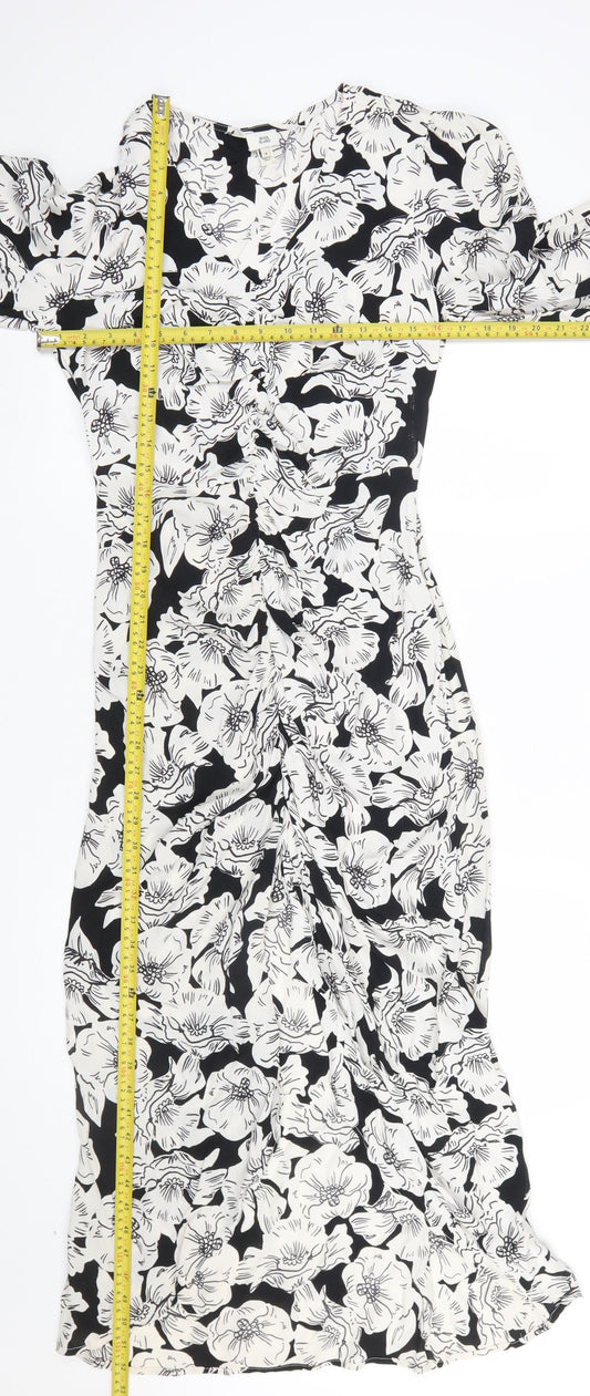 Womens UK Size 8 River Island Ruched Dress