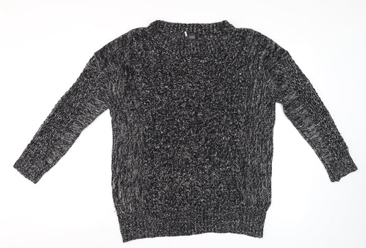 Womens UK Size S Sparkle & Fade Grey Pullover Jumper