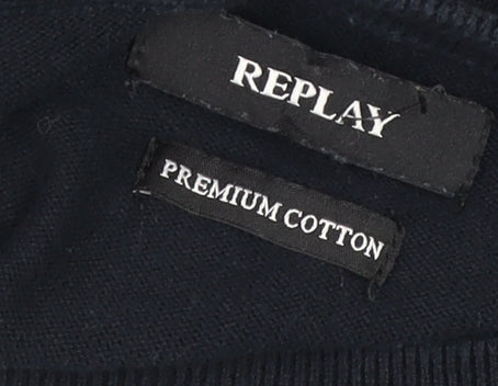 Mens UK Size XL Replay Blue Pullover Jumper