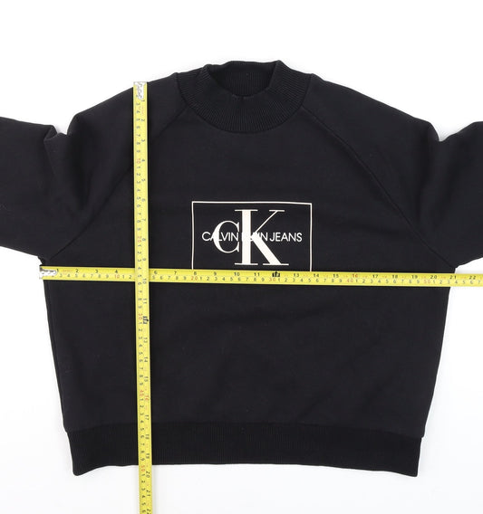 Womens UK Size S Calvin Klein Jeans Black Pullover Sweatshirt