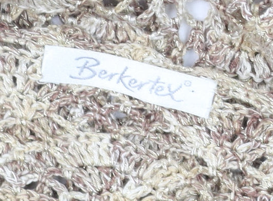 Womens UK Size 14 Berkertex Beige Cropped Blouse