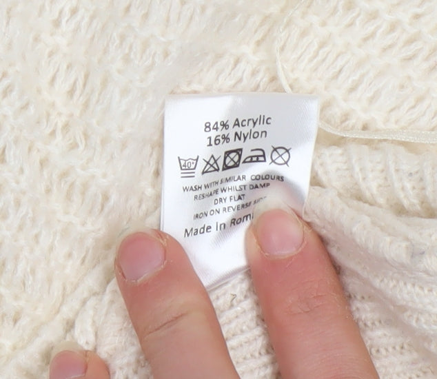 Womens UK Size 12 Jane Norman Ivory Pullover Jumper
