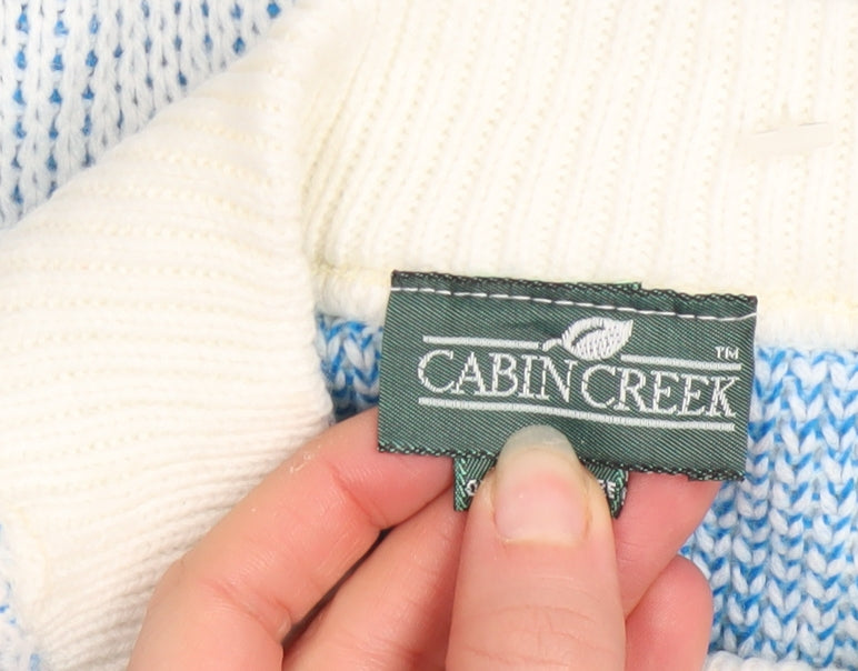 Mens UK Size M Cabin Creek Blue Pullover Jumper