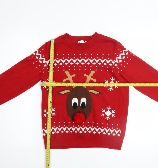 Womens UK Size XS H&M Red Pullover Jumper
