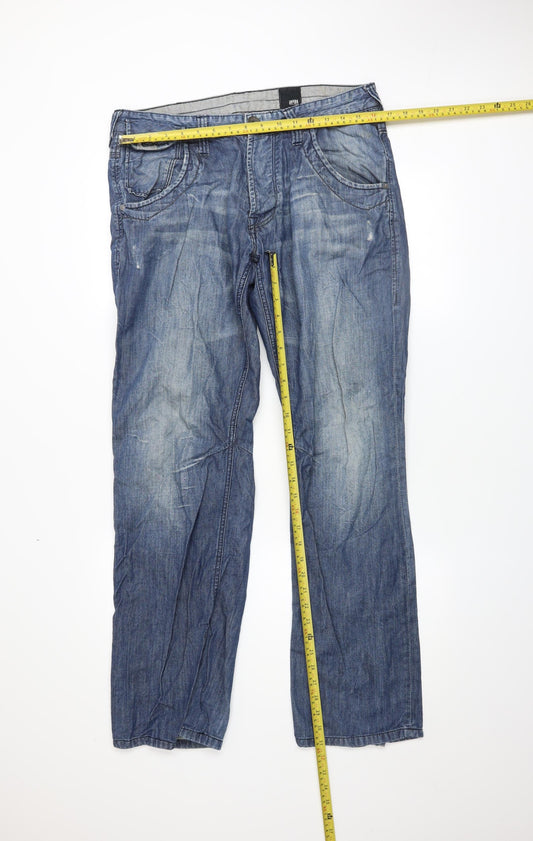 Mens UK Size L JACK & JONES Regular Fit Straight Blue Jeans