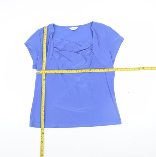 Womens UK Size 14 Nightingales Blue Basic Blouse