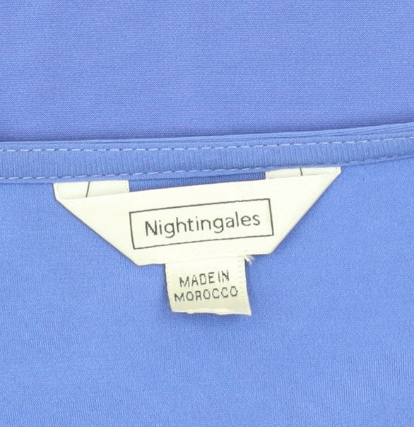 Womens UK Size 14 Nightingales Blue Basic Blouse