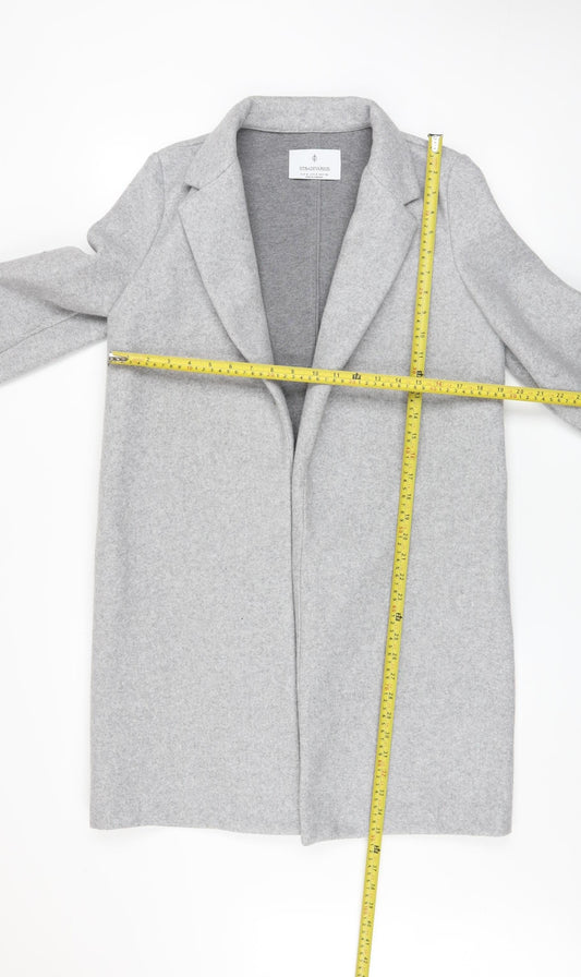 Womens UK Size S Stradivarius Grey Overcoat