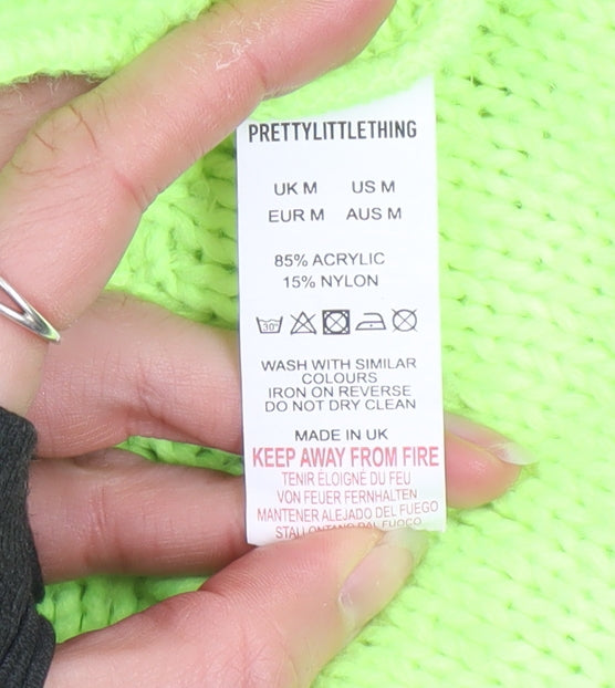 Womens UK Size M PRETTYLITTLETHING Green Pullover Jumper