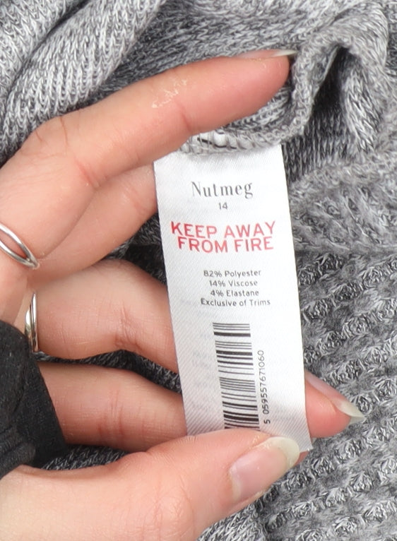 Nutmeg Women's Grey Size 14 Pullover Hoodie with Drawstring Neck