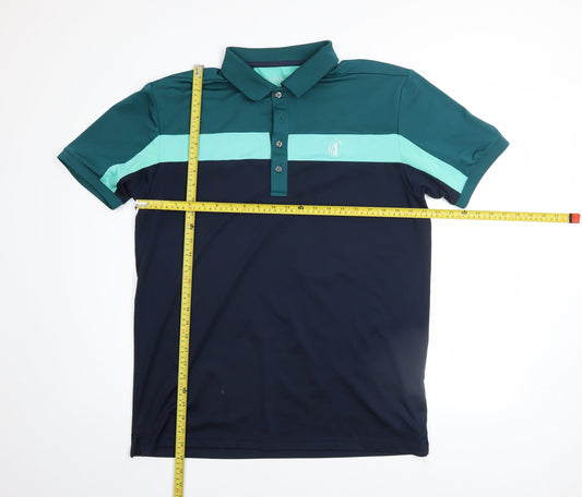 Mens UK Size M Pádraig Harrington Blue Golf Polo